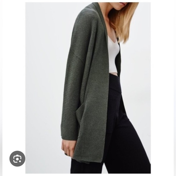 Wilfred Sweaters - Aritzia Wilfred grey knit  copernic silk cashmere cardigan sweater